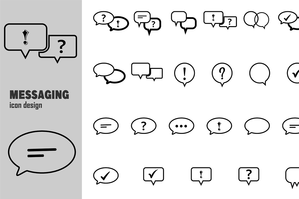 Messaging Icon Design, an Outline Icon by hkmonir (Photo 2 of 2)