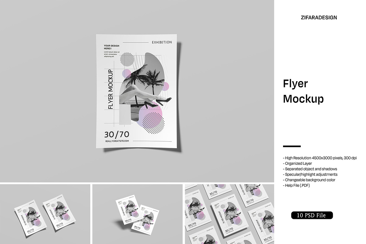 A4 Flyer Mockup, a Product Mockup by ZifaraDesign (Photo 1 of 11)