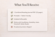 Reading Journal PDF Tablet Friendly, a Stationery Template by MIRoots Design Studio (Thumbnail 7 of 8)