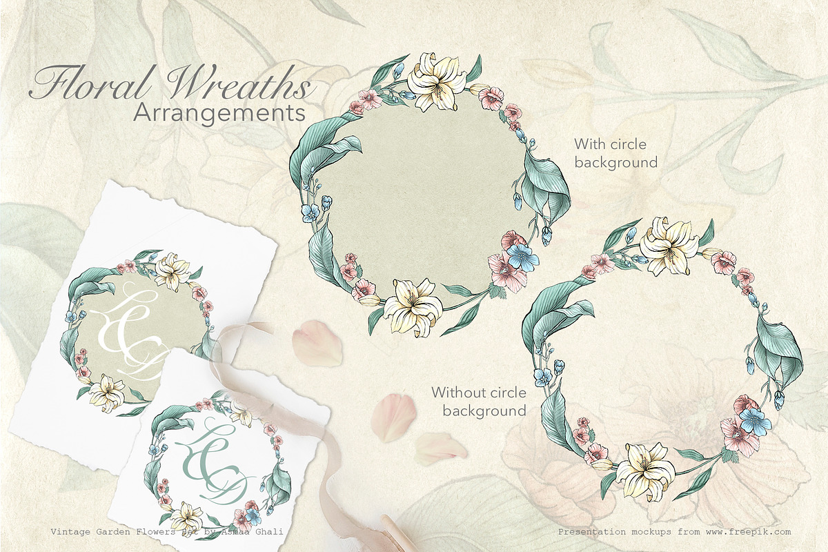 Vintage Garden Flowers, a Decorative Illustration by Evenif (Photo 7 of 22)
