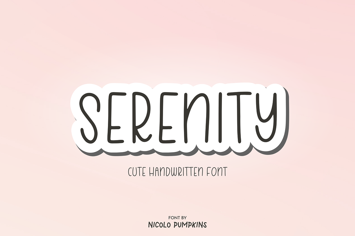 SERENITY Font, a Handwritten Font by Nicolo Pumpkins (Photo 1 of 10)