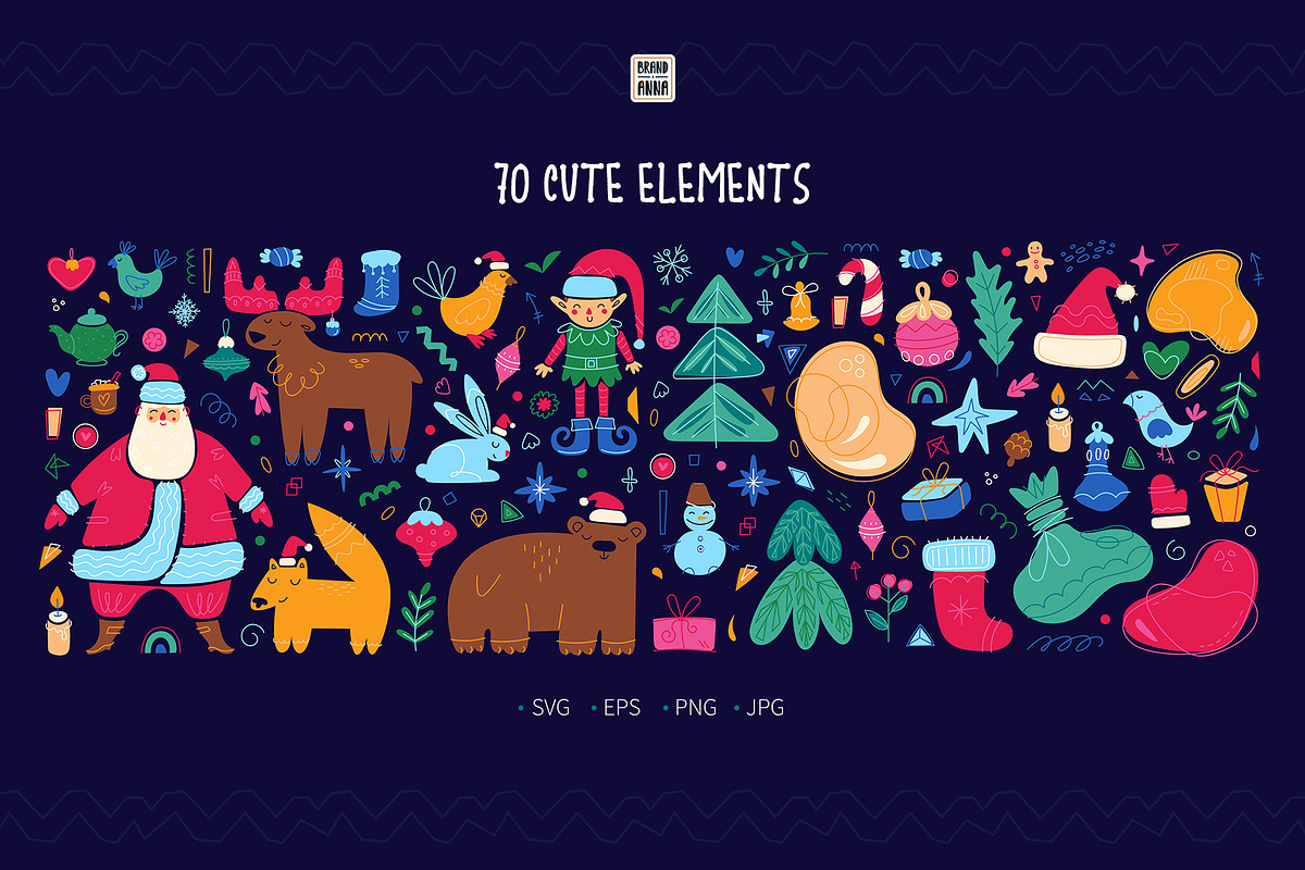 Merry Christmas vector bundle, an Illustration by Brandianna (Photo 3 of 12)