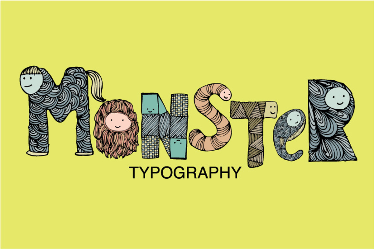 monster typography vector, an Illustration by lyeyee