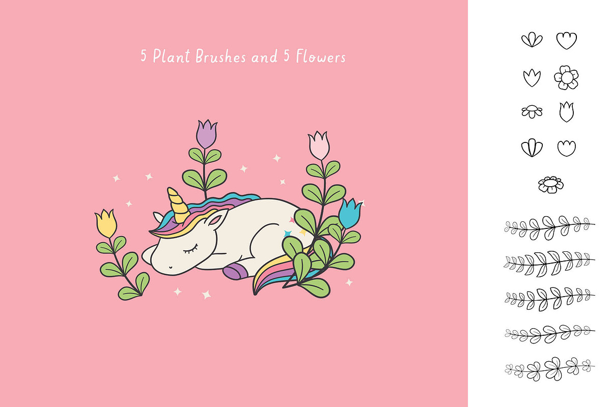 Cute Unicorn Procreate Set, a Brush Add-On by Pencil Twist (Photo 3 of 10)
