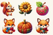 Watercolor Crochet Autumn Clipart, a Work Illustration by cherrydesign (Thumbnail 3 of 4)