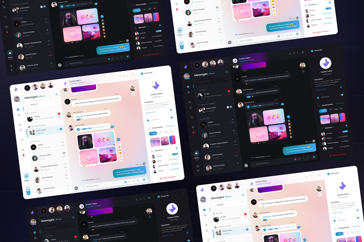 Messenger Mobile & Desktop App UI Kit