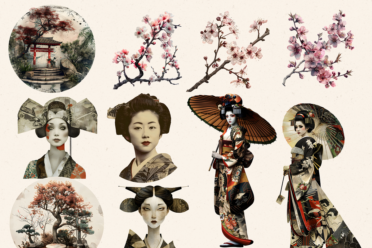 SURREAL EDO PERIOD CLIPART PACK, a Person Illustration by Daring Digies (Photo 7 of 9)