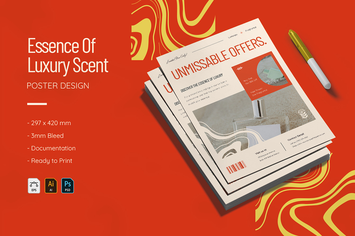 Essence Of Luxury Scents - Poster, a Flyer Template by VUNIRA (Photo 1 of 3)