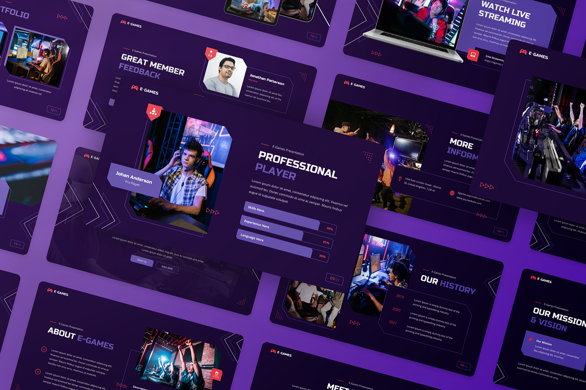 E-Games - Esports Gaming Powerpoint, a Presentation Template by SquidPixey (Photo 7 of 7)