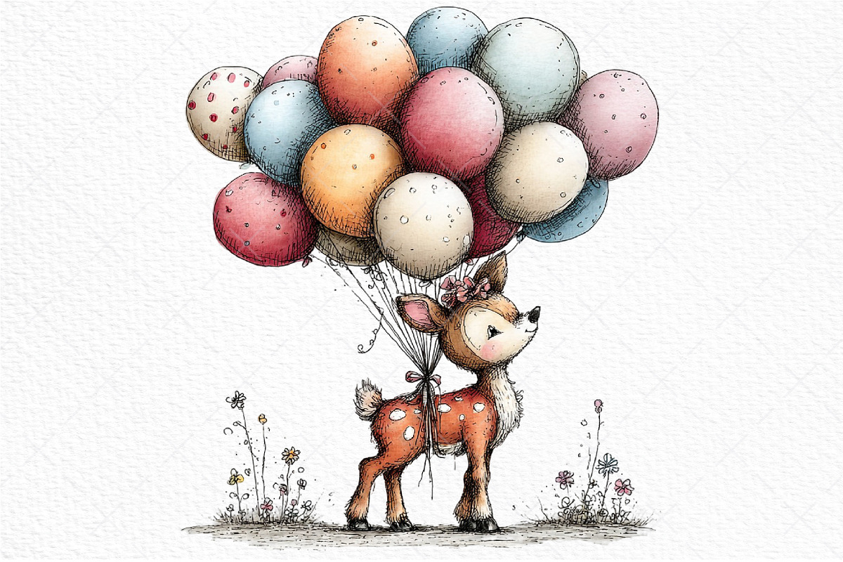 Whimsical Easter Deer Clipart, an Illustration by Craft Nest (Photo 9 of 11)