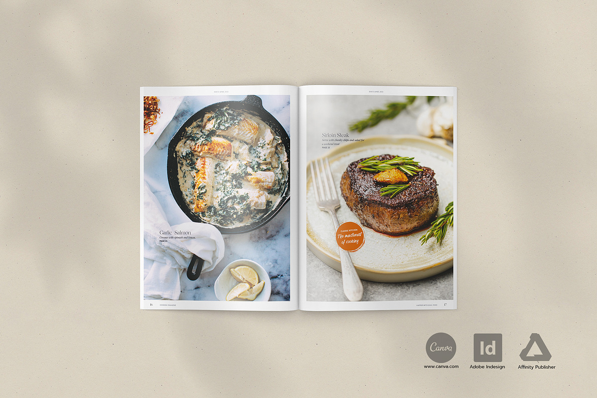 Cook- and Recipebook / Canva + Indd, a Brochure Template by Imagination Area (Photo 9 of 23)