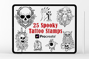 Dark Horror Tattoo stamps procreate, a Brush Add-On by aivos (Thumbnail 1 of 7)