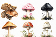 Watercolor Mushroom Clipart Bundle, an Illustration by Craft Nest (Thumbnail 5 of 6)