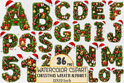 Christmas Wreath Alphabet Sublimatio, a Seasonal Illustration by Rose Art (Thumbnail 1 of 4)