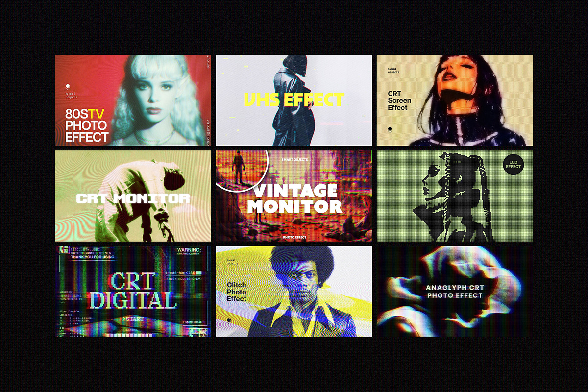 Retro Screen Effects Bundle, a Layer Style Add-On by pixelbuddha.net
