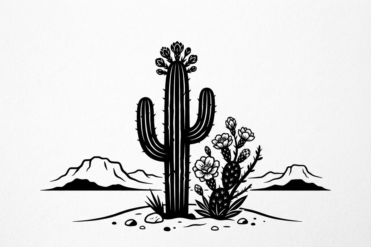 60 Desert Cactus Floral Silhouette, a Seasonal Illustration by Amazin_art (Photo 14 of 38)