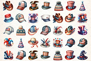 4th of July Clipart Hat, USA Patriot, an Illustration by DreamCafeArt (Thumbnail 2 of 7)