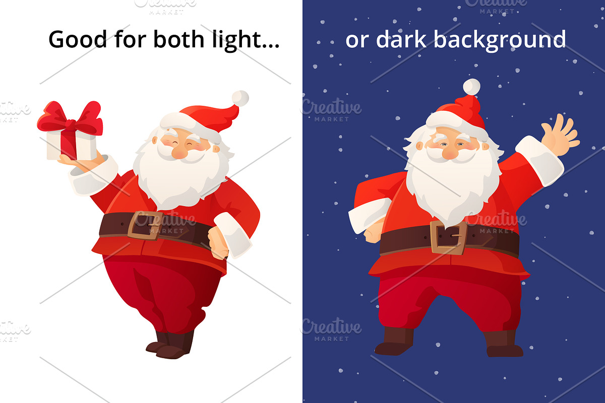 4 Santa Claus characters, a Seasonal Illustration by Olga Proz (Photo 2 of 5)