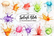 Watercolor Splash Blob Clipart, an Illustration by Designworld (Thumbnail 1 of 6)