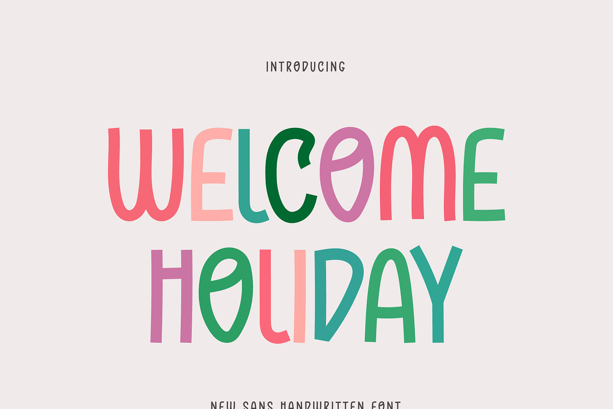 Welcome Holiday, a Sans Serif Font by Mini_World (Photo 1 of 4)