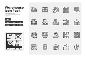Warehouse Icon Pack, an Outline Icon by erifqizeicon