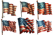 Vintage Grunge American Flag Clipart, an Illustration by Designworld (Thumbnail 2 of 5)