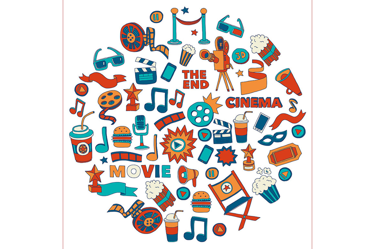 It's movie time! White background, a Texture Illustration by Art Loft (Photo 6 of 16)