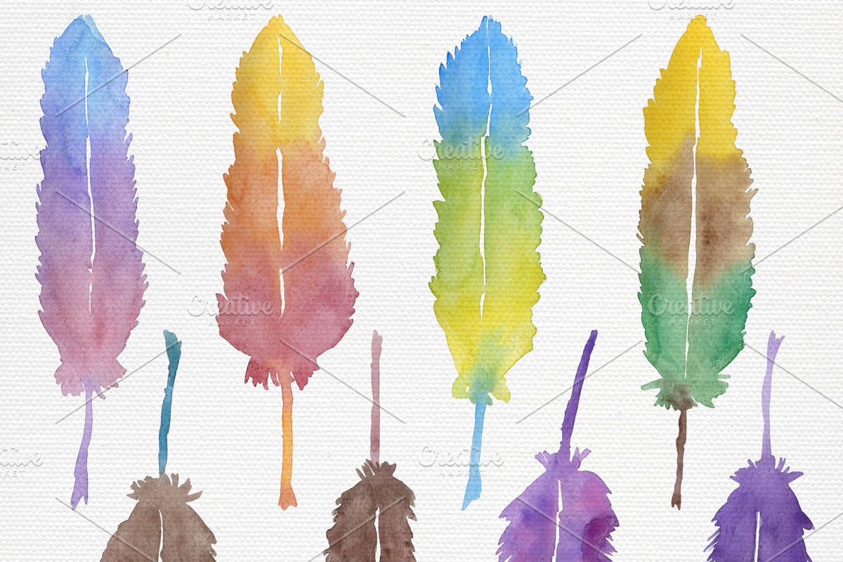 Watercolor Feathers Vol #1, a Texture Graphic by Studio Elle Squared (Photo 3 of 4)