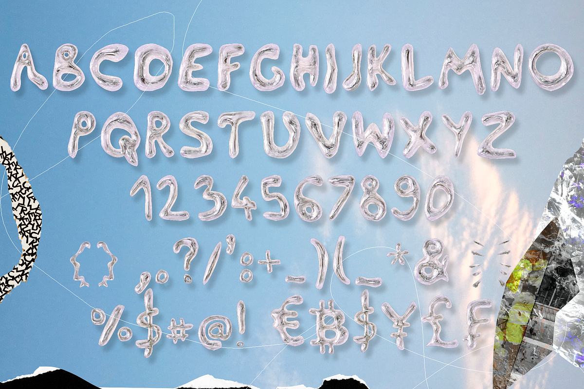 Chrome + Transparent Glass SVG Fonts, a Font by Kasia Sokolovska (Photo 9 of 9)