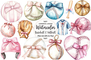 Baseball & Softball Coquette Bow, an Illustration by OK Design