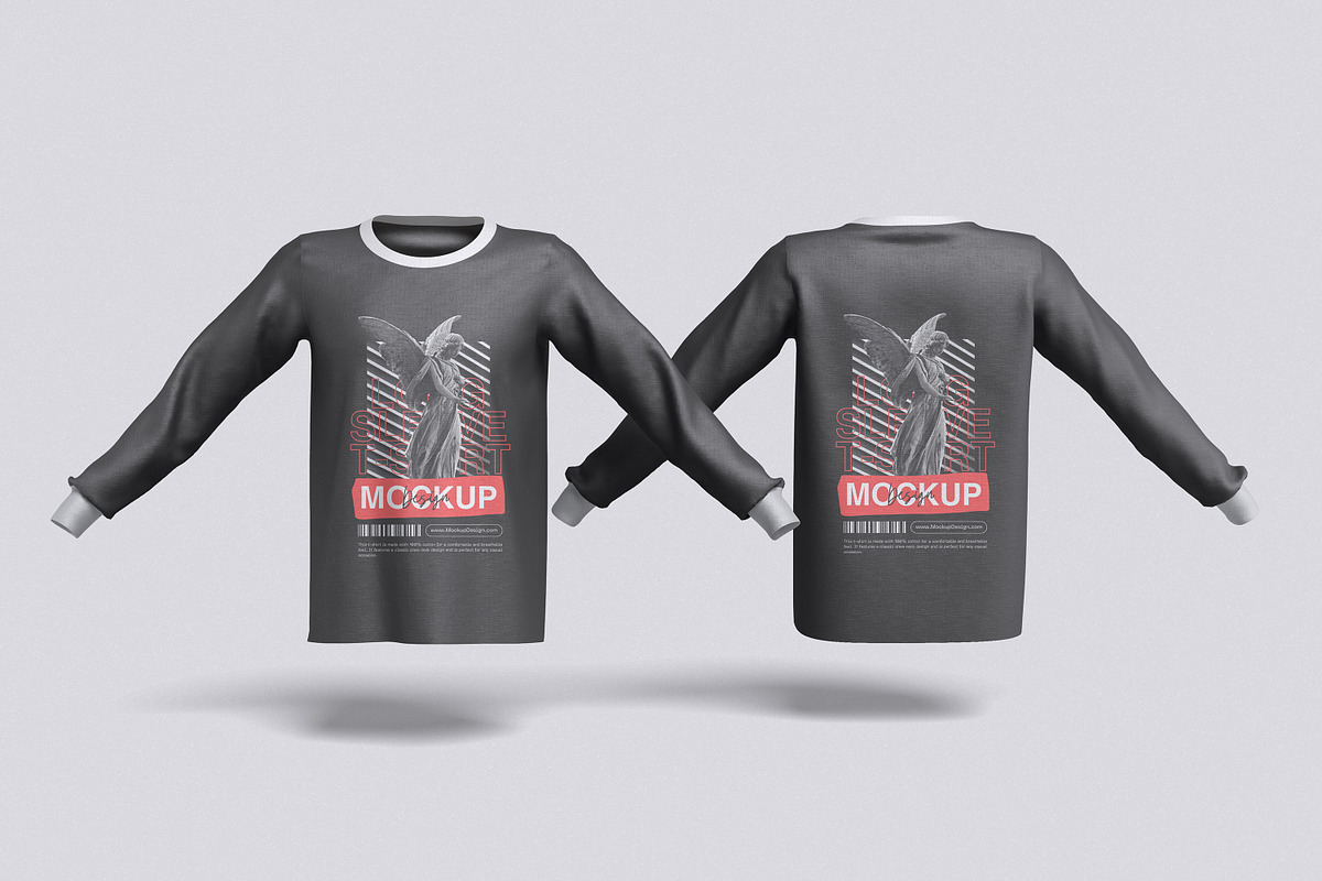 Long Sleeve T-Shirt Mockup, a Shirt Mockup by xavier_studio (Photo 5 of 5)