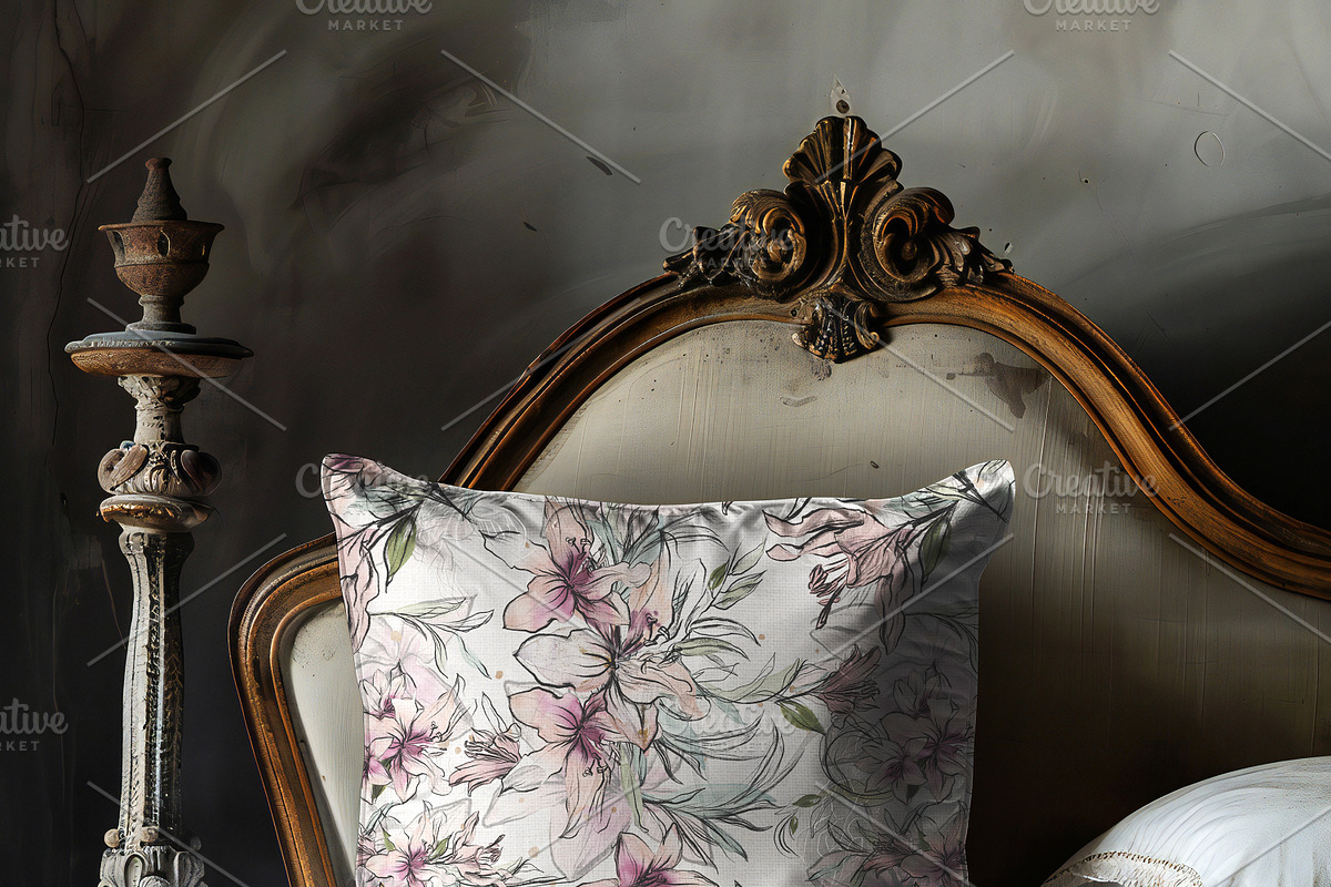 Cushion Mock-up /Classic Bed Scene, a Product Mockup by Nora Gad (Photo 2 of 12)