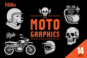 Moto - 14 retro motocycle graphics