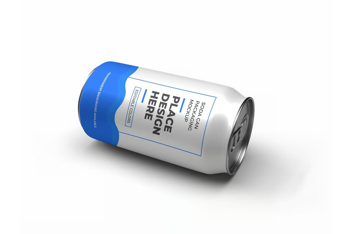 Soda Drink Can Packaging Mockup, a Packaging Mockup by DesignRushMarket (Photo 3 of 11)