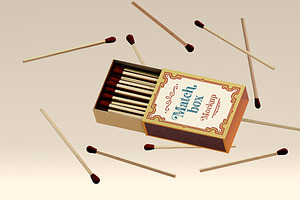 Matchbox Scattered Matches Mockup, a Product Mockup by McLittle Stock