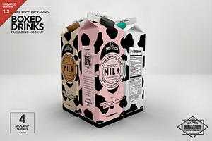 Paper Boxed Drink Packaging MockUps