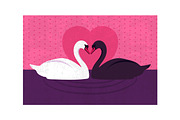 Two Lovely Swans on a Lake, an Animal Illustration by PsychocheArt (Thumbnail 3 of 3)