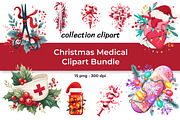 Christmas Medical Clipart Bundle, a Healthcare Illustration by InkyQueenArt (Thumbnail 1 of 6)