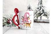 Cute Christmas Gnomes Clipart, an Animal Illustration by SimpleWishesArt (Thumbnail 4 of 9)
