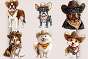 Cute Western Cowboy Dogs Clipart, an Animal Illustration by SVGArt (Thumbnail 2 of 5)