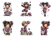 whimsical cupid valentine clipart, an Illustration by CreationArt (Thumbnail 2 of 5)