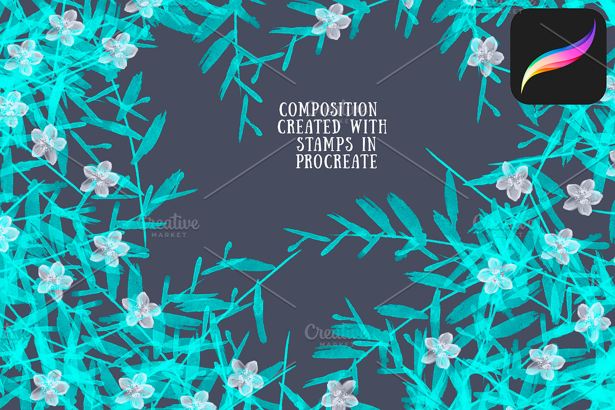 Floral Brush stamps for Procreate, a Brush Add-On by Graphics Resources (Photo 10 of 15)