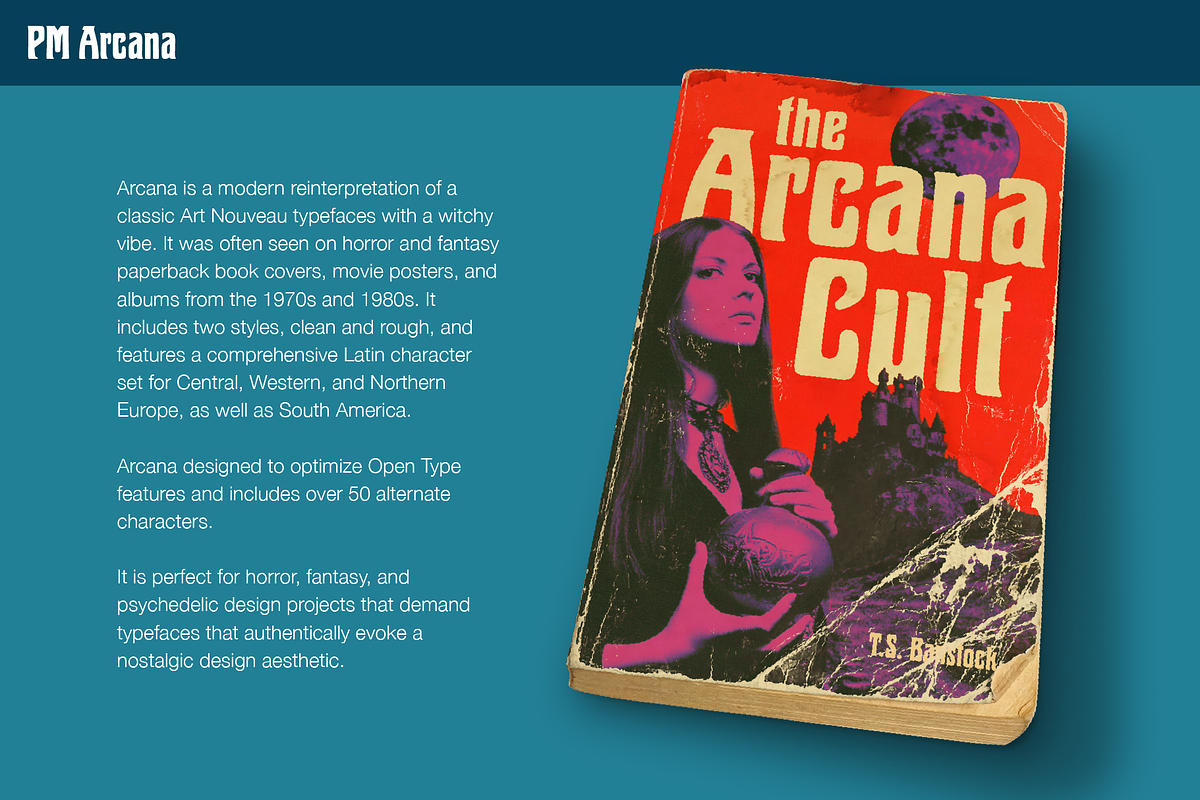 Arcana Psychedelic Fantasy Font, a Sans Serif Font by Paper Moon Graphic Supply (Photo 2 of 7)