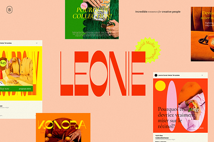 Leonie Social Media Templates, a Social Media Template by William Hansen