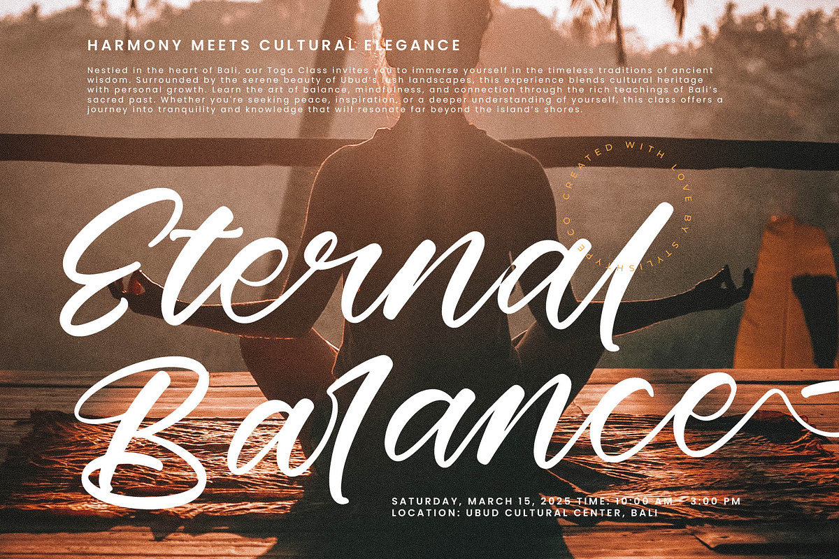Globals Simple Bold Calligraphy Font, a Script Font by stylishtype.co (Photo 17 of 20)
