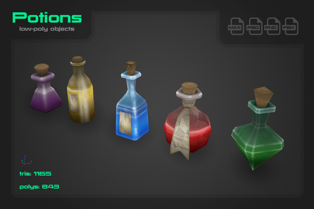 Potions, an Object 3D Model by stallfish's art store (Photo 4 of 5)
