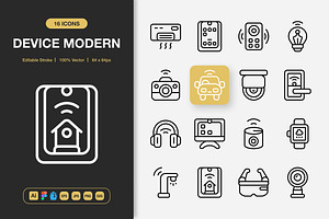 Device Modern Icons, an Outline Icon by Spacepixel Creative