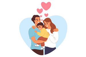 Young happy loving family. Husband, a Person Illustration by Vectorbuum