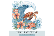 Floral Sea Turtle PNG, Nautical, an Illustration by TatiMockup (Thumbnail 2 of 7)