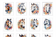 Horse with Flowers, an Animal Illustration by Michiru13 (Thumbnail 2 of 3)